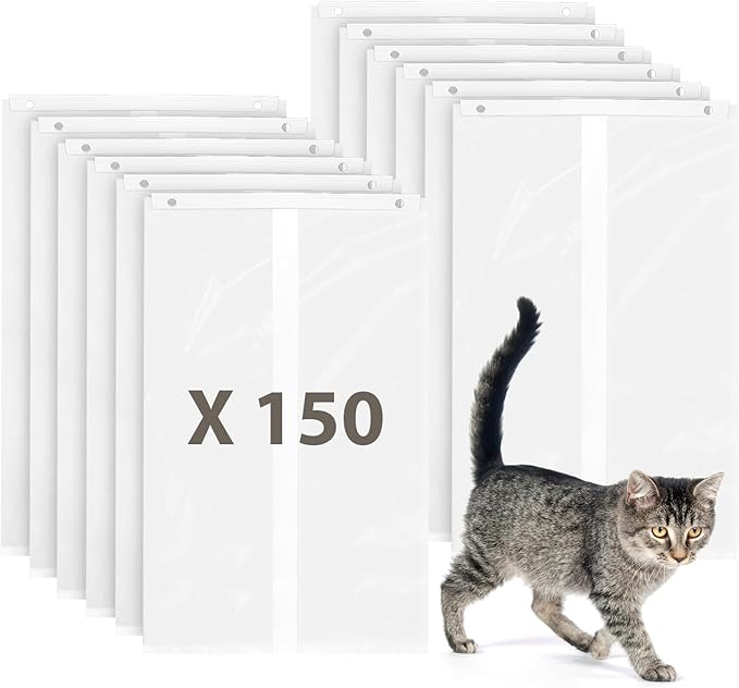 150 Pack Cat Litter Bags for PetSnowy Snow+ Cat Litter Box, Heavy Duty Tear and Leak Resistant Litters Bag, Self-Sealing Waste Drawer Liner Bags for PetSnowy (150)