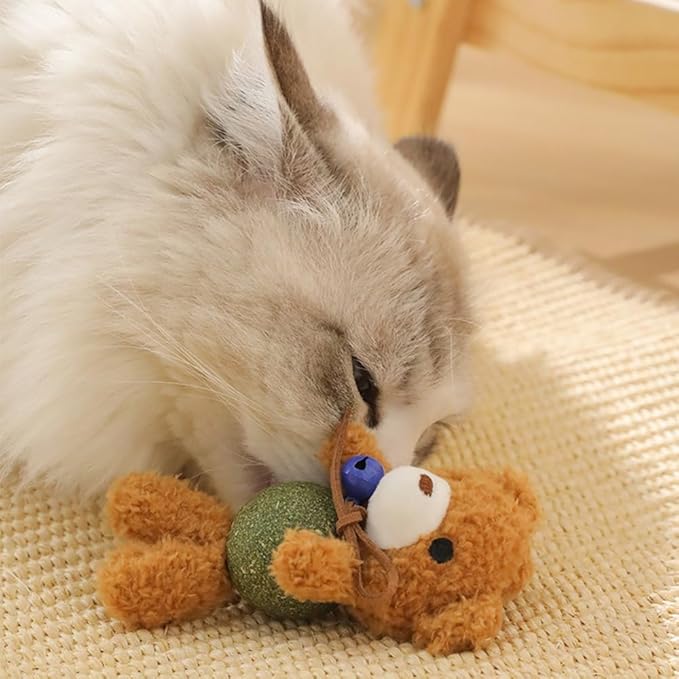 Cat Toys with Catnip Kitten Chew Bite Supplies Boredom Relief Fluffy Kitty Teeth Cleaning Chewing Cat Lovers Interactive Plush Gift (New Duck)