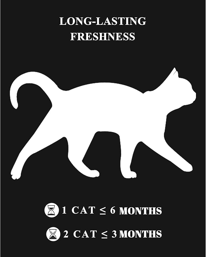 Crystal Cat Litter with Powerful Odor Control, Non-Clumping, Lasts Up to 6 Months, 24lb, Rapid Water Absorption, Unscented & Low Tracking Lightweight Blue & White Silica, 3 Pack of 8 lb