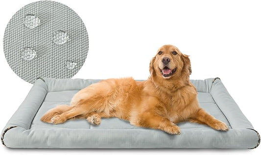 Miguel Oxford Ripstop Outdoor Waterproof Dog Bed for Metal Dog Crates Water-Resistant All Weather Pet Mat Durable Easy Wipe Clean Travel Indoor Outdoor Puppy Cat Crate Bed 48inch, Grey
