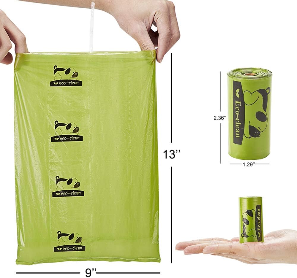 ECO-CLEAN Dog Poop Bags, 24 Rolls/360 Bags with Dispenser, Dog Waste Bags, Unscented, Leak-Proof, Easy Tear-Off