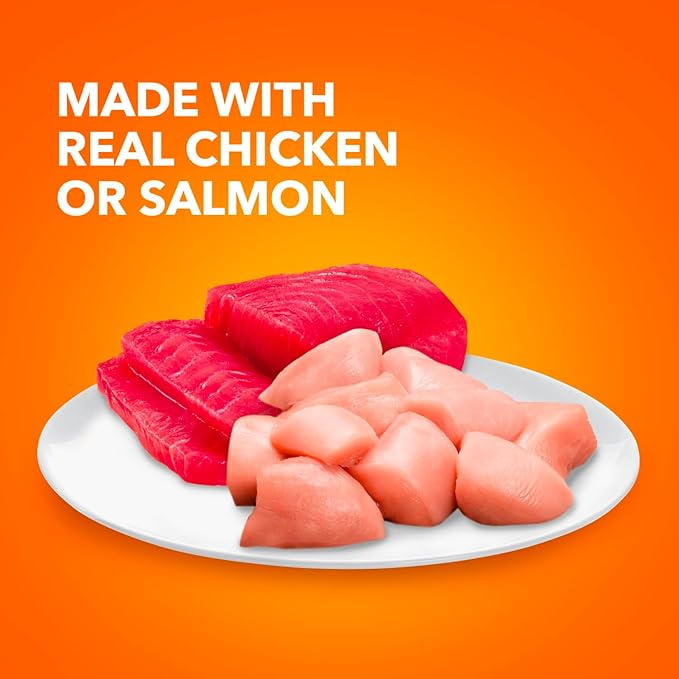 IAMS Perfect Portions Healthy Adult Wet Cat Food Pate, Chicken and Salmon Recipe Variety Pack, 2.6 oz. Twin-Pack Trays (24 Count, 48 Servings)