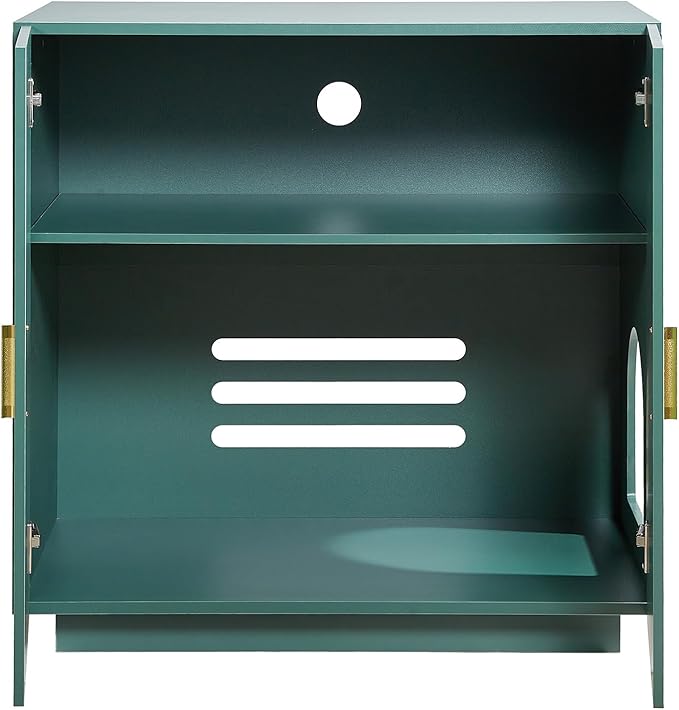 VEVOR Cat Litter Box Enclosure, 31.5 in Hidden Litter Box Cabinet, Wooden Indoor Cat Washroom with Ventilated Holes, Double-Door Kitty Pet House Furniture, End Side Table Fit Most Litterboxes