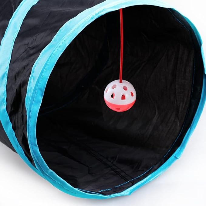 Cat Tunnel,4 Way Large Collapsible Tunnels Tube Upgrade with 5 Peek Hole,S-Shaped Maze House Play Toy Interactive Cat Toy for Cat Kitten Kitty Rabbit