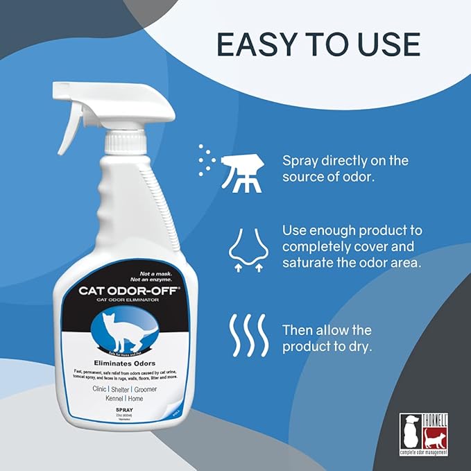 Thornell Cat Odor-Off Concentrate Pet Smell Odor Eliminator Bundle – Cat Odor Eliminator Concentrate for Pet Urine Odor, Tomcat Spray for Cat Urine Smell, Feces on Carpet & Litter Boxes