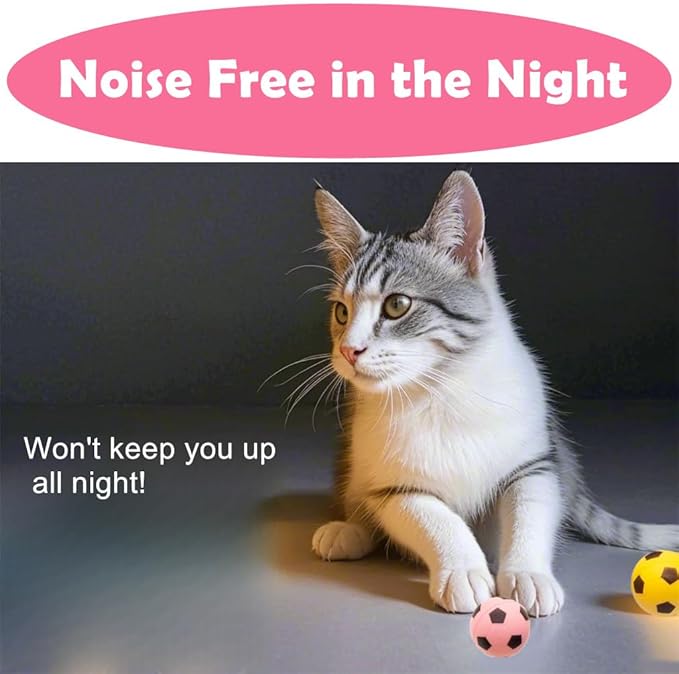 Foam Soccer Balls Cat Toys 100 Pack - Soft Cat Sponge Balls Toys for Indoor Cats, 1.65", Present Box.