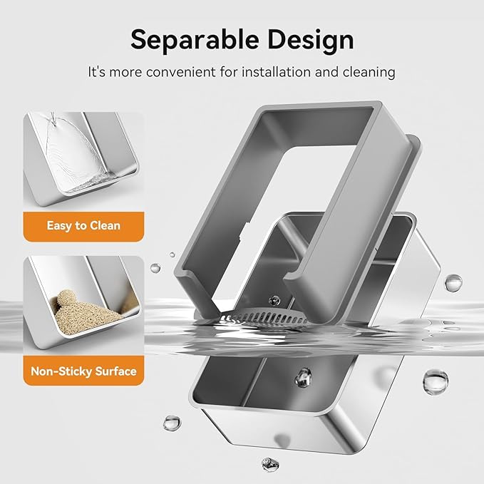 2 Pack 28" Extra Large XXL Stainless Steel Cat Litter Boxes with Lid Metal Cat Litterbox Pan for Big Cats and Multiple Cats, Anti-Leakage, Easy Cleaning, Include Scoop