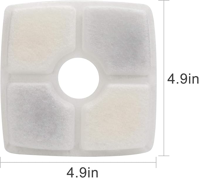 Wonder Creature Cat Water Filter, Cat Fountain Filter Replacement, 8 Square Carbon Filters and 4 Upgraded Sponge Foam Filter for Cubic Stainless Steel Top Cat Fountain