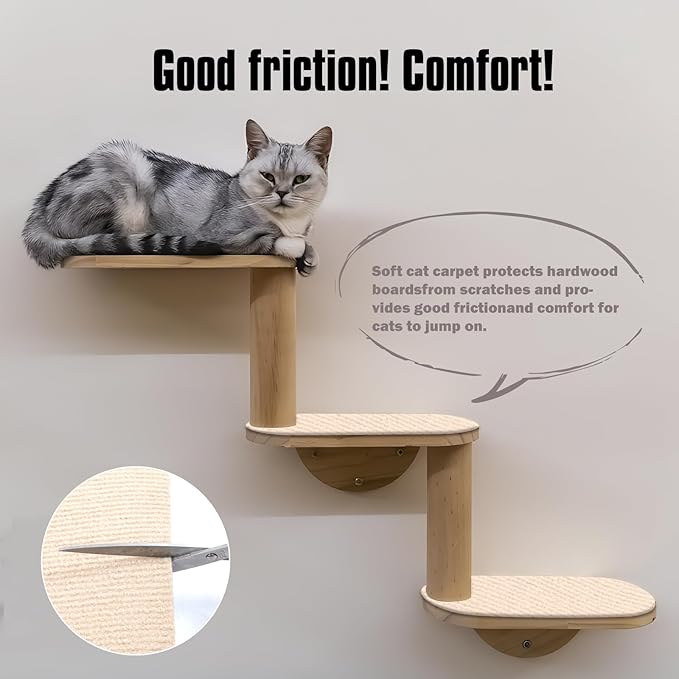Cat Scratching Mat,Cat Scratch Furniture Protector, Trimmable Self-Adhesive Couch Protector,Carpet Replacement for Tree Shelves, Sofa and Scratching Post (78.7"x15.8",Beige)