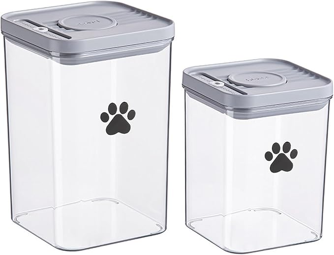 2-Pack Dog Treat Storage Container Set 78oz+48oz | Airtight Pet Treat Canisters for Cats & Dogs, Kitchen Counter Jar, BPA-Free, Dog Cookie Treats Jars with Lid, Keeps Treats Fresh & Crunchy