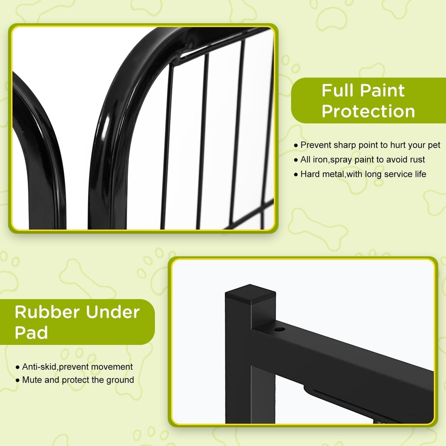 BestPet | Dog Playpen | 24 Inch, 6 Panels | Heavy Duty Metal Pet Exercise Pen | Indoor Outdoor Fence Panels | Rust-Resistant, Removable, Tool-Free Setup | Anti-Skid, Expandable Design