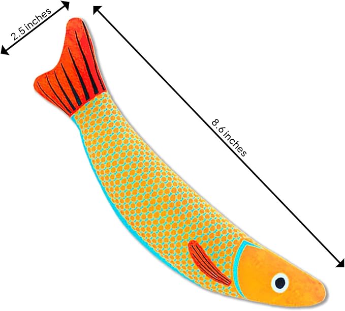 Fish-Shaped Cat Toys – Soft Plush Chew Toys for Indoor Cats, Durable Kicker Toys for Interactive Play, Promotes Exercise and Mental Stimulation – 3 Pack