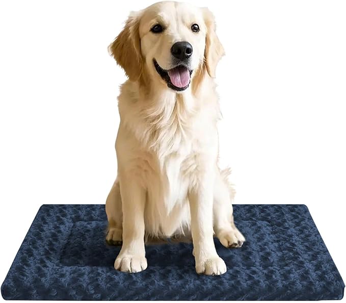 Dog Beds Crate Pad, Dog Bed Mat for Large Dogs Sleeping, Soft, Durable, Washable & Anti-Slip Crate Pads, Reversible Kennel Mat L(35”*23“*1.5”)