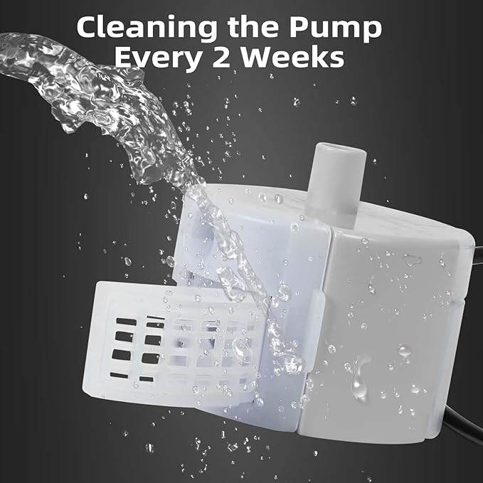 Ultra-Quiet Replacement Pump for Stainless Steel Cat Water Fountains - SMA-800 Motor - Safe and Easy to Clean with Low Voltage DC 5V and USB Cable (Pump+Brush)