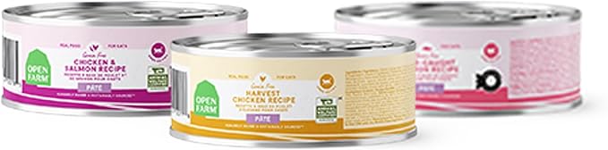 Open Farm Canned Cat Food Variety Pack, Paté for Complete & Balanced Nutrition, Grain-Free and Legume-Free Wet Cat Food, 2.8oz Cans (Case of 12)