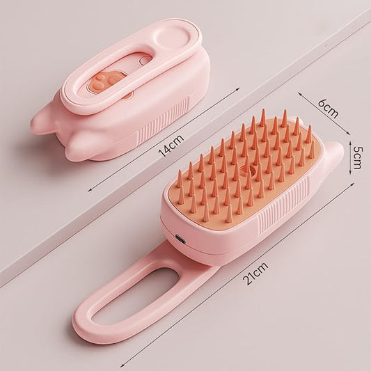 Pet Grooming Brushm,Cat Brush,3 In1 Spray Cat BrushSelf-Cleaning Wet Dog Comb with USB Rechargeable & Water Tank,Suitable for Dogs,Cats to Reduces Flying Hair (Pink)