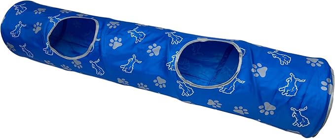NFL Detroit Lions Cat Tunnel Tube Toy with Plush Football Catnip and Feathers Collapsible Tunnel for Cats to Play, Peek and Hide, Sporty & Fun Cat Tunnel Toy with Team Logo All-Over Design!