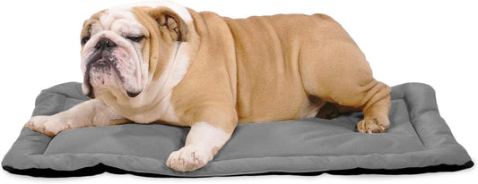 K9 Ballistics Tough Ripstop Dog Crate Pad - Durable & Machine Washable with Non-Skid Bottom and 120-Day Warranty, Fits 36" Wire Crates - Medium, Light Gray Velvet