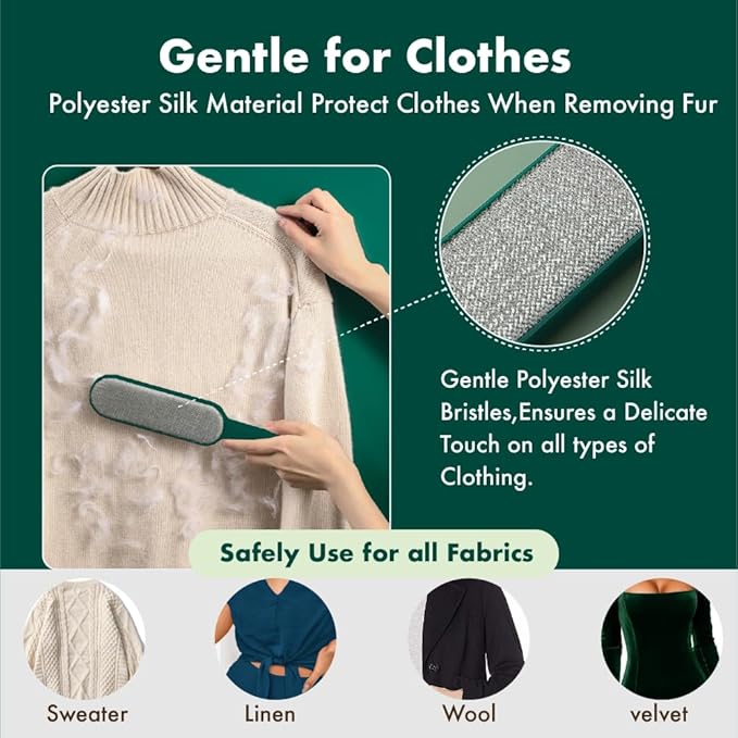 Pet Hair Remover for Clothes -Dog & Cat Hair Remover for Clothes-Better Than Lint Rollers for Pet Hair, Lint Remover Brush, Lint from Clothing, Couch, Furniture, Bedding,Car