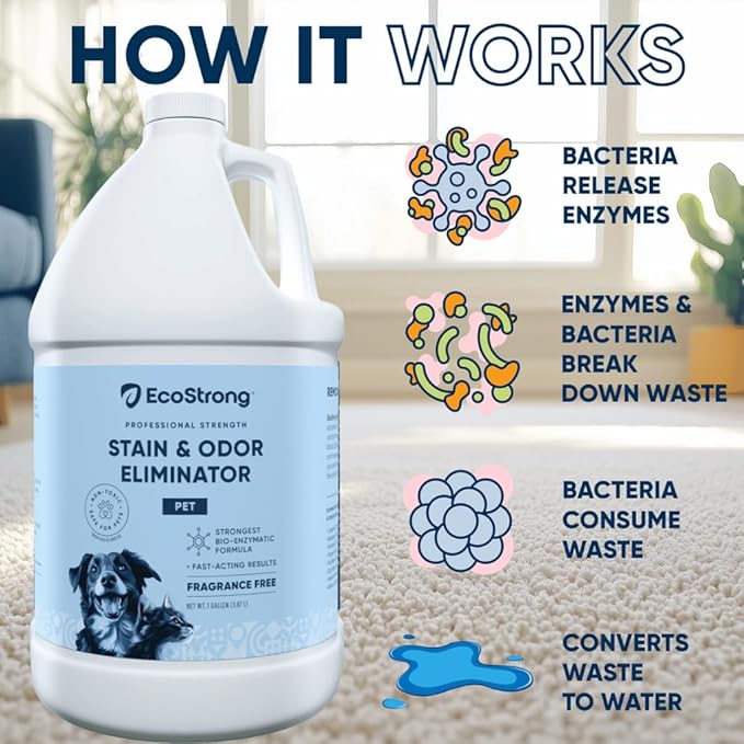 Pet Stain and Odor Remover - Cat Urine Enzyme Cleaner, Urine Destroyer for Dogs, Pet Urine Enzyme Cleaner [All New Fragrance Free] - 128oz