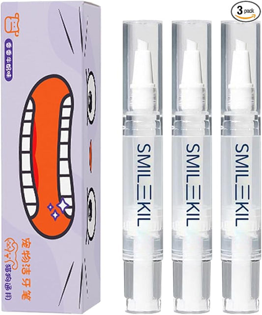Three Pieces of Dog and cat Tooth Cleaning Pen Oral Repair Gel Toothbrush Tooth Care Gel Pen
