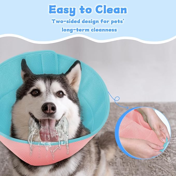 Inspack Soft Dog Cone Collar Alternative, E Cones for Medium Small Dogs/Cat to Stop Licking After Surgery, Neuter Recovery Ecollars of Shame Alternatives, Comfortable Paws Comfy Elizabethan Collars