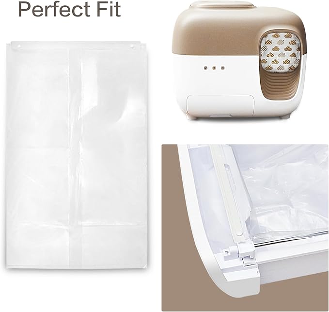 80-Pack Cat Litter Box Liners Compatible with Petsnowy Litter Box, Self-cleaning Waste Drawer Bags for Automatic Cat Litter Box, Clear and Durable Liner
