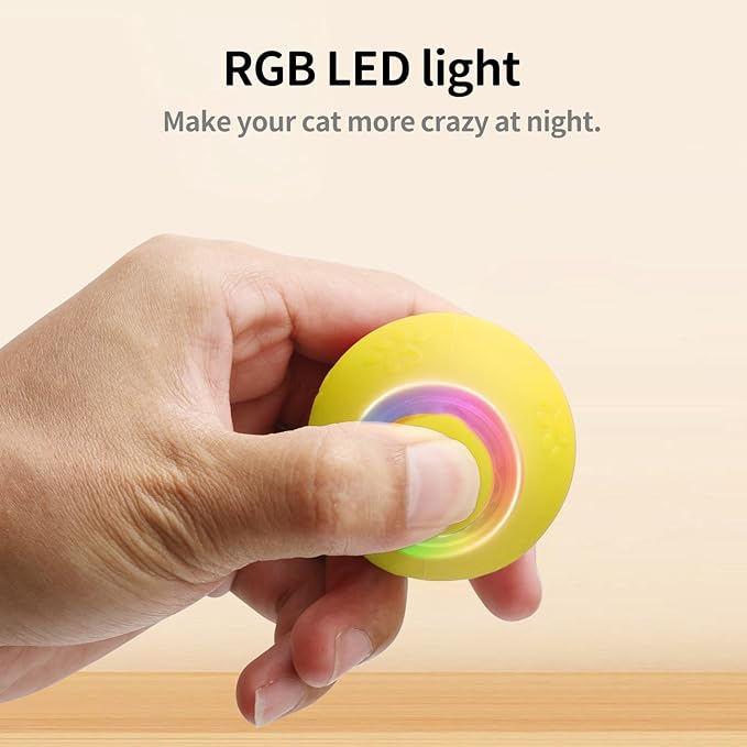 Interactive cat Toys for Bored Indoor Adult Cats. Motion Activated, RGB Lighting, 3 Motion Modes. Kitten Toys for Indoor Cats self Play