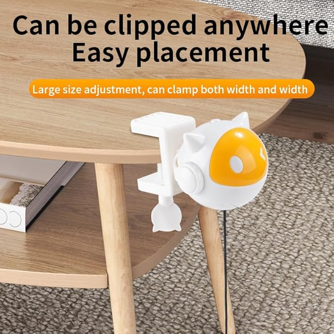 OCG Smart Automatic Cat Toy - Interactive Electronic Feather Ball with Auto-Moving & Lifting Features for Indoor Cats, Self-Play Space Ball Design Hanging Toy for Small/Medium Kittens (Battery-Free)