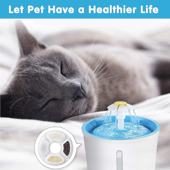 12-Pack Cat Water Fountain Filters, Round Replacement Filters for 2.4L Fountains