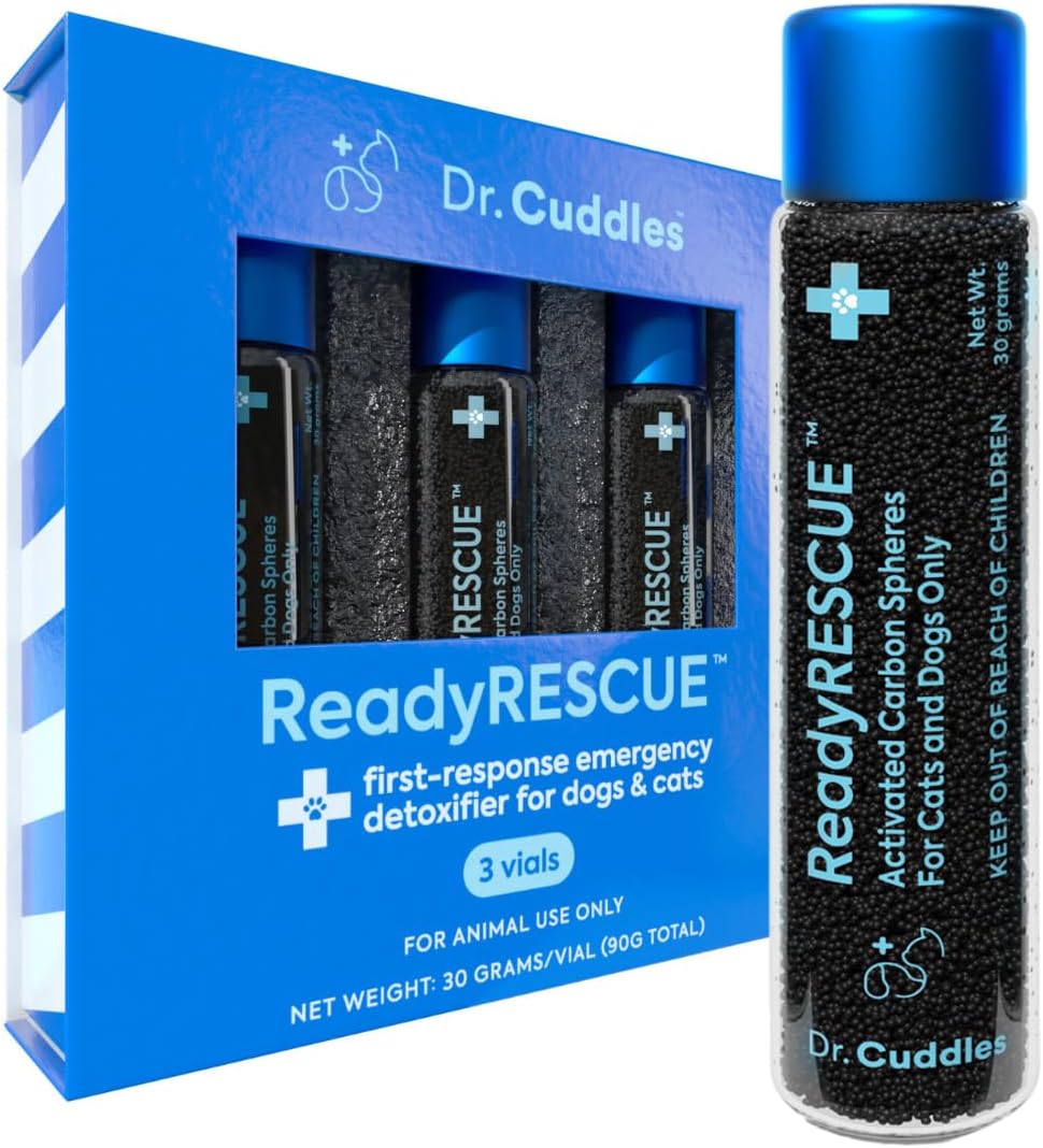 ReadyRESCUE - Dog First Aid Kit Essential - Activated Charcoal Detox for Dogs, Cats, Pets - Animal First Aid Kit - Dog Medical Emergency Kit - Dog Travel Essentials - 30g (3 Vials of 30g)