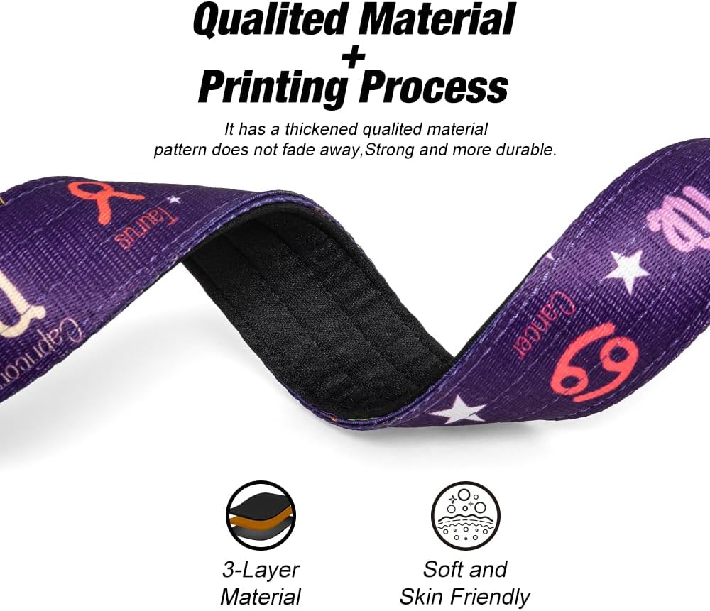 TSPRO Tactical Dog Collar 1.25 Inch Wide Thick Dog Collars with Heavy Duty Metal Buckle, Durable, Strong, Adjustable for Small Dogs (Constellation Purple S)