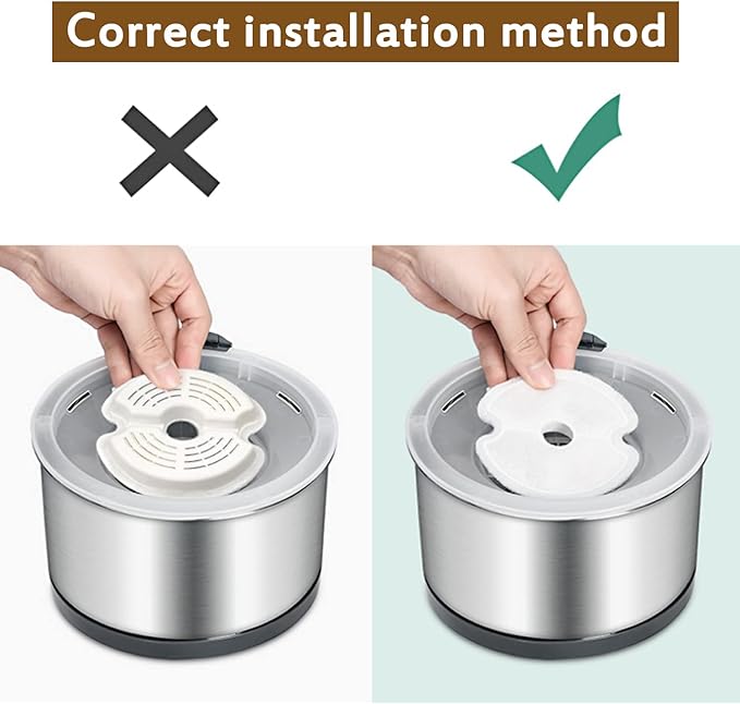 Cat Water Fountain Filters, Multiple Filtration Pet Water Fountain Replacement Filter,8 or 12 Packs of Cotton Activated Carbon Cat Fountain Filters (Filter 4 Pack)