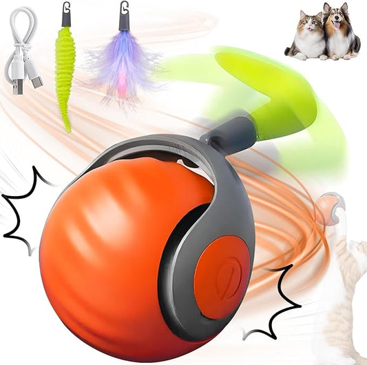 Tail 2.0 Cat Toy,Smart Interactive Cats Toy Balls,Automatic Moving Balls for Cat Dog Touch Motion Rolling Toy Ball,Self Rolling Smart Cats Toy Ball Interactive