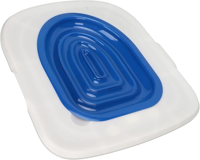 Cat Toilet Trainer Kit, KIMISS Cat Toilet Training Kit Universal Reusable Environmentally Friendly Cat Toilet Trainer for Pet Cleaning Cat Training Toilet (White Tray, 1 Blue Inner Support)