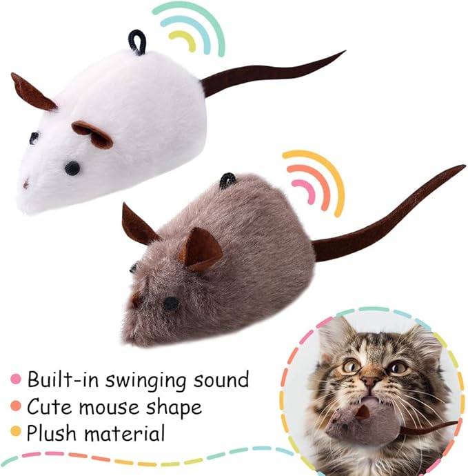 PAZ'S GIFT Cat Wand Toys, 2Piece Catnip Wiggle Sounding Toys, Soft and Durable, Interactive cat Kick Toy for Indoor Play Cats and mice