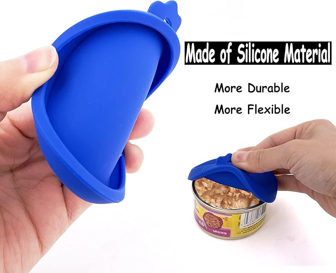Comtim 3 Pack Cat Food Can Lids, Silicone Small Pet Food Can Lids Covers for 3 oz Cat Food Cans