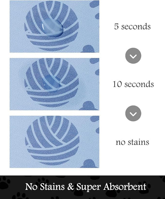 Pet Feeding Mat-Absorbent Dog Mat for Food and Water Bowl-No Stains Quick Dry Water Dispenser Mat-Dog Accessories Pet Supplies-Bowl for Messy Drinkers（Bone,23"x34"