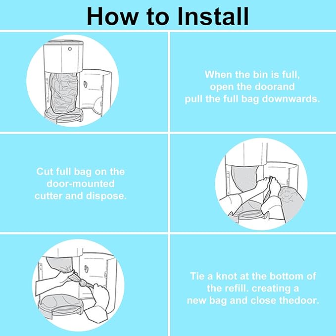 Cat Litter Pail Liner Refills Bags Compatible with Litter Champ Litter Pail, Green, Lightly Scented, 10 Pack