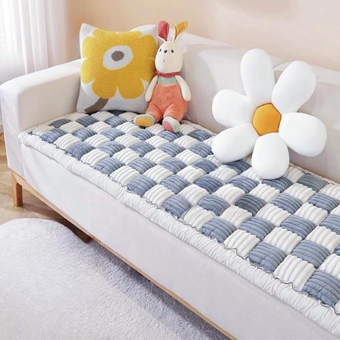 Washable Pet Bed Sofa Cover, Funny Cat Mat, Anti-Slip Dog Bed for Large Dogs (Blue Gray, 70x210 cm/28 * 83in)