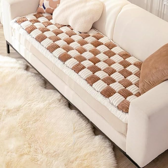 Washable Pet Bed Couch Cover, Funny Cat Mat, Anti-Slip Dog Bed, Pet Friendly Sofa Cover for Large Dogs (Deep Coffee, 70x210 cm/28 * 83in)