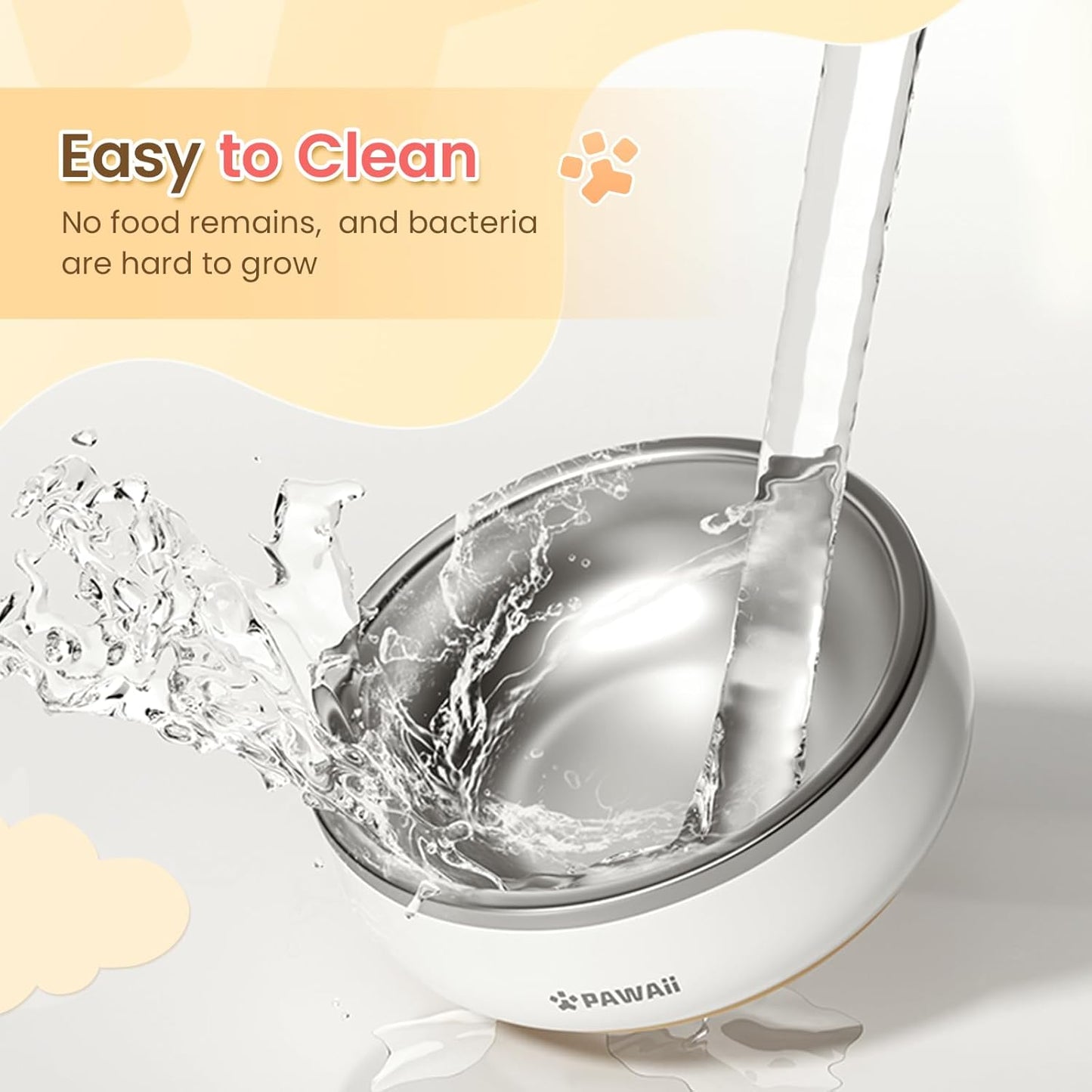 Pawaii Small Dog Bowls, 12 oz. Food Water Bowl Designed for Puppies and Cats with Non-Slip Rubber Base, Upgraded Metal Insulated, Double Stainless Steel Bowls