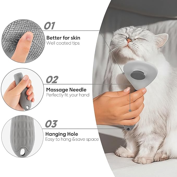 Namylya Cat Brush for Shedding & Grooming – Slicker Brush for Dogs and Cats with Long Hair – Removes Tangles, Mats & Loose Fur
