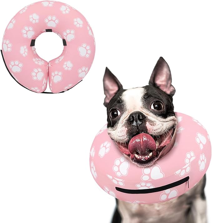 Supet Inflatable Dog Cone Collar Alternative After Surgery, Doggie Neck Donut Collar Recovery ECollar for Post Surgery, Soft Dog Cone for Small Medium Puppies Cats
