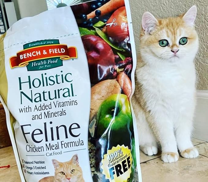 Bench & Field Holistic Natural Premium Adult Dry Cat Food, Chicken Meal and Brown Rice Recipe 25 lb Bag (Pack of 1)