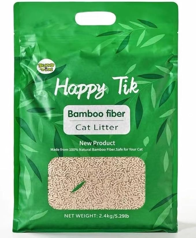 Plant-Based Bamboo Fiber Cat Litter, Green & Eco Friendly, Flushable & Resealable, Dust Free, Instant Clumping, Odor Control - Multiple Packs (2 Packs)