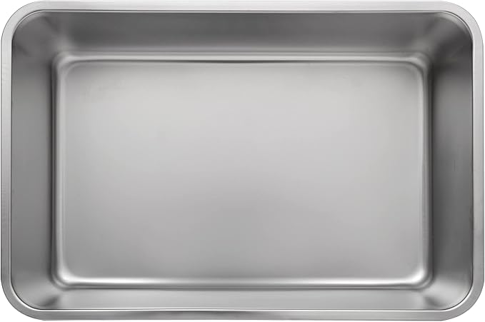 Kichwit Large Stainless Steel Cat Litter Box with High Sides, Metal Litter Pan for Big Cats, Non Stick Smooth Surface, Easy to Clean (23.4" L x 15.5" W x 7.6" H)