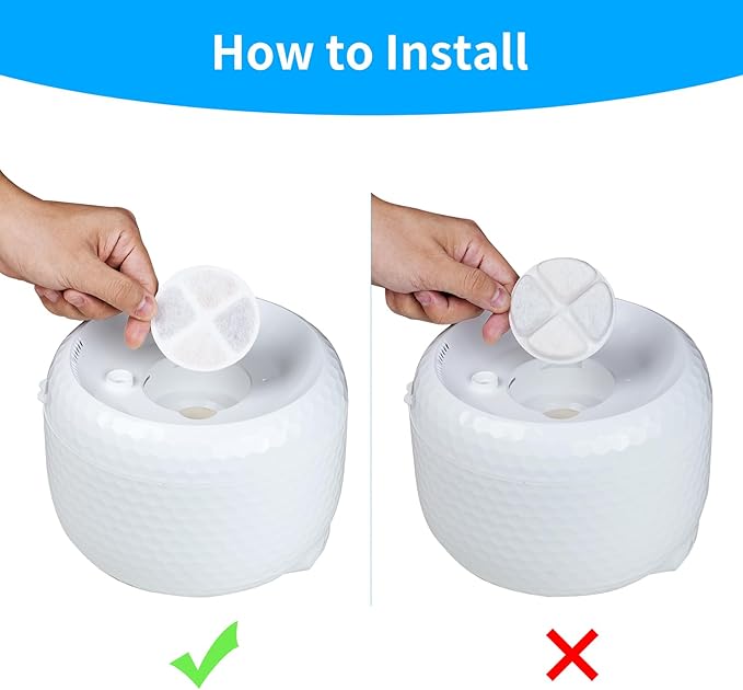 Cat Water Fountain Filter Replacement Filters for Petsuper 63oz / 1.8L Automatic Dog Water Dispenser 5 Pack