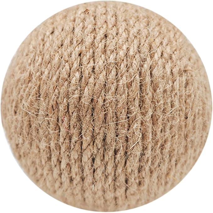 Extra Large 4-Inch Jute Cat Ball Toy (Beige)