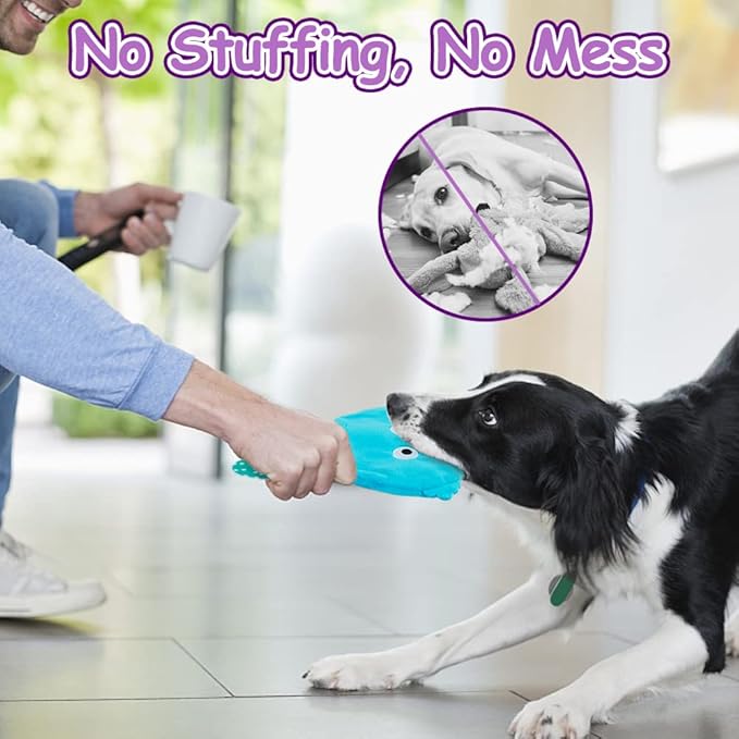 AWOOF No Stuffing Dog Toys - 8 Pack Squeaky and Crinkle Plush Toys for Small Medium Dogs, Durable for Aggressive Chewers, Cute Puppy Textured Animals